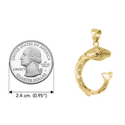 Celtic Accent Whale Solid Gold Wrap Pendant GPD4840