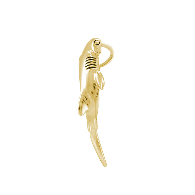 Hammerhead Shark Solid Yellow Gold with Hidden Bail Pendant GPD5020