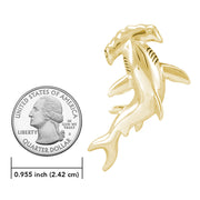 Hammerhead Shark Solid Yellow Gold with Hidden Bail Pendant GPD5020