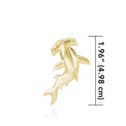 Hammerhead Shark Solid Yellow Gold with Hidden Bail Pendant GPD5020