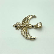 Phoenix with Fleur De Lis Solid Gold Pendant GPD5089