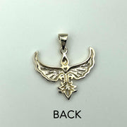 Phoenix with Fleur De Lis Solid Gold Pendant GPD5089