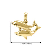 Double Dolphin Solid Gold Pendant GPD5201