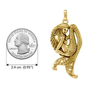 Celtic Mermaid Goddess Solid Gold Pendant GPD5256