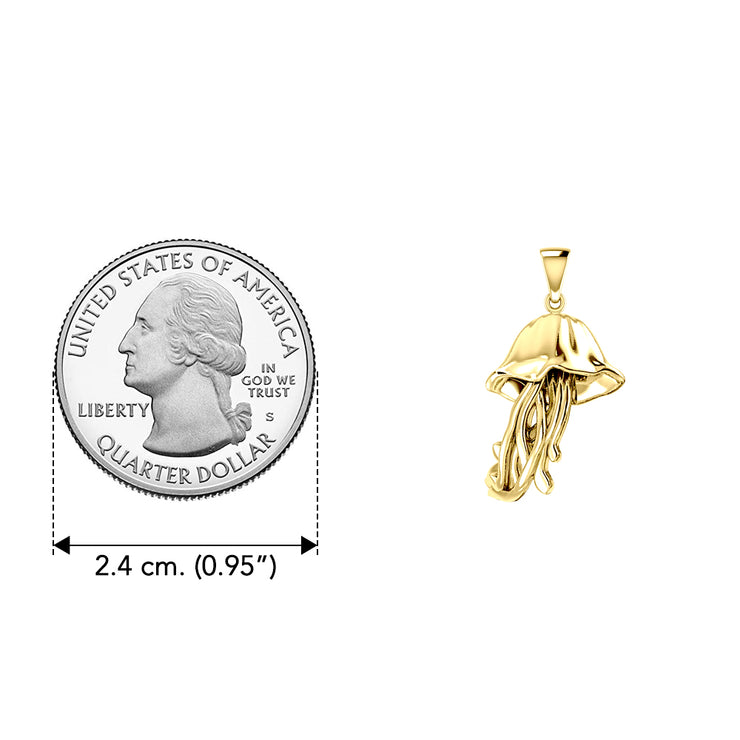 Jellyfish Solid Gold Pendant GPD5412