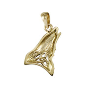 Celtic Howling Wolf Solid Gold Pendant GPD5717