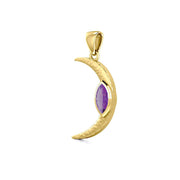 A Glimpse of the Crescent Moon's Beginning ~ Solid Gold Jewelry Pendant GPD5800