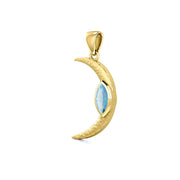 A Glimpse of the Crescent Moon's Beginning ~ Solid Gold Jewelry Pendant GPD5800