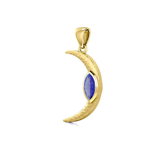 A Glimpse of the Crescent Moon's Beginning ~ Solid Gold Jewelry Pendant GPD5800