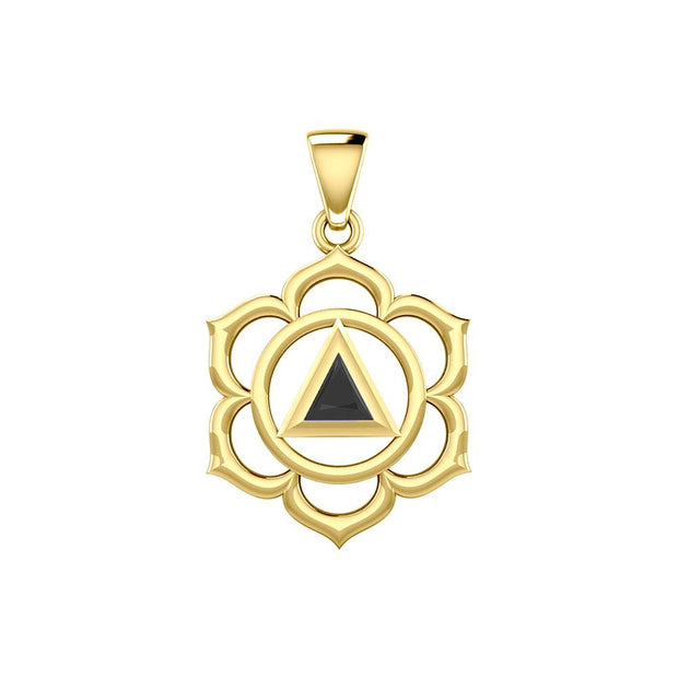 Chakra Recovery Pendant Solid Yellow Gold with Gemstone GPD5838 - Jewelry