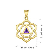 Chakra Recovery Pendant Solid Yellow Gold with Gemstone GPD5838 - Jewelry