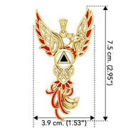 Celtic Phoenix Recovery Solid Yellow Gold Pendant with Enamel GPD5874 - Jewelry