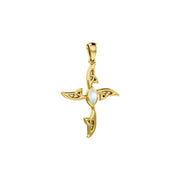 A beautiful statement of pride and faith Celtic Cross Solid Gold Pendant with Gemstone GPD5988