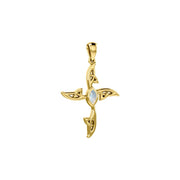 A beautiful statement of pride and faith Celtic Cross Solid Gold Pendant with Gemstone GPD5988