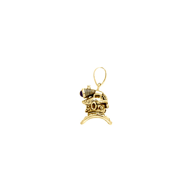 Kirby Morgan Cave Dive Helmet Solid Gold Pendant with Gemstone GPD599