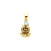 Kirby Morgan Cave Dive Helmet Solid Gold Pendant with Gemstone GPD599