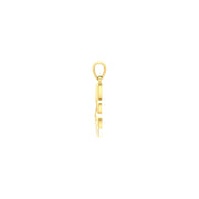 Celtic Whale Tail And Double Heart Solid Yellow Gold Pendant GPD6055