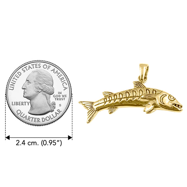 Barracudas Fish Solid Gold Pendant GPD6234