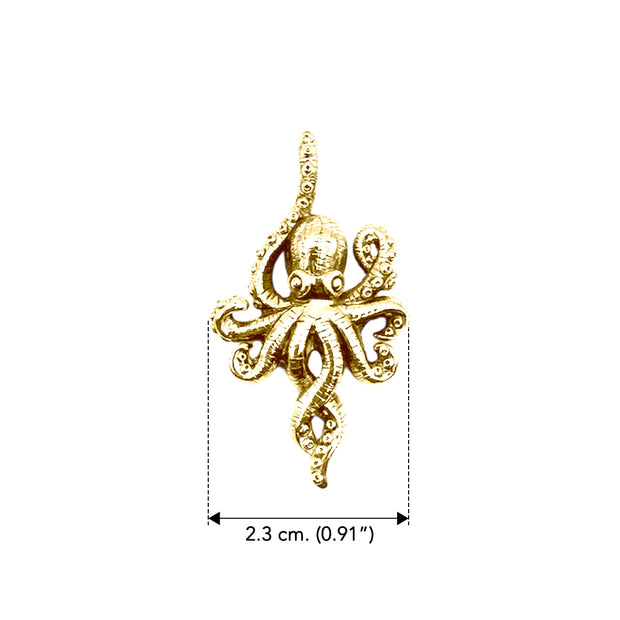 Octopus Solid Gold Pendant with Hidden Bale GPD6285