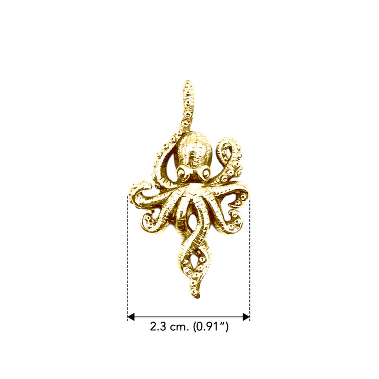 Octopus Solid Gold Pendant with Hidden Bale GPD6285