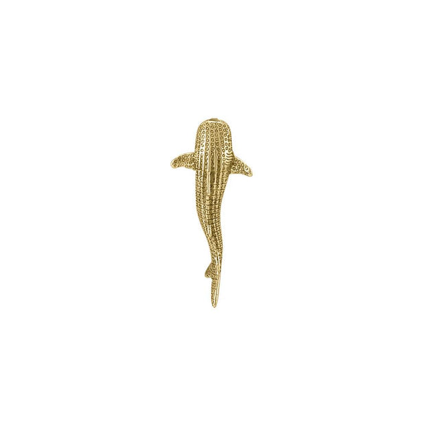 Small Whale Shark with Hidden Bale Solid Yellow Gold Pendant GPD6303