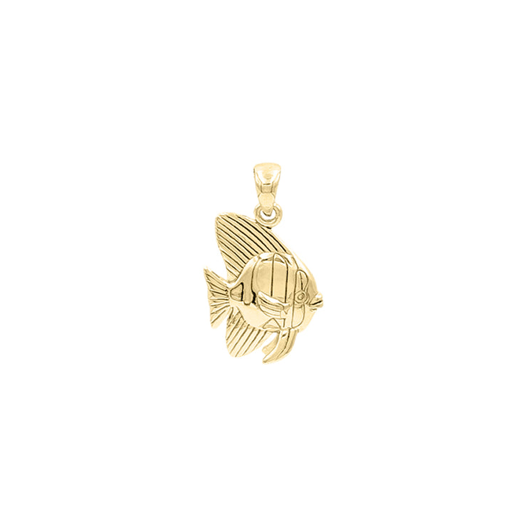 Tailfin Batfish Solid Gold Pendant GPD6305