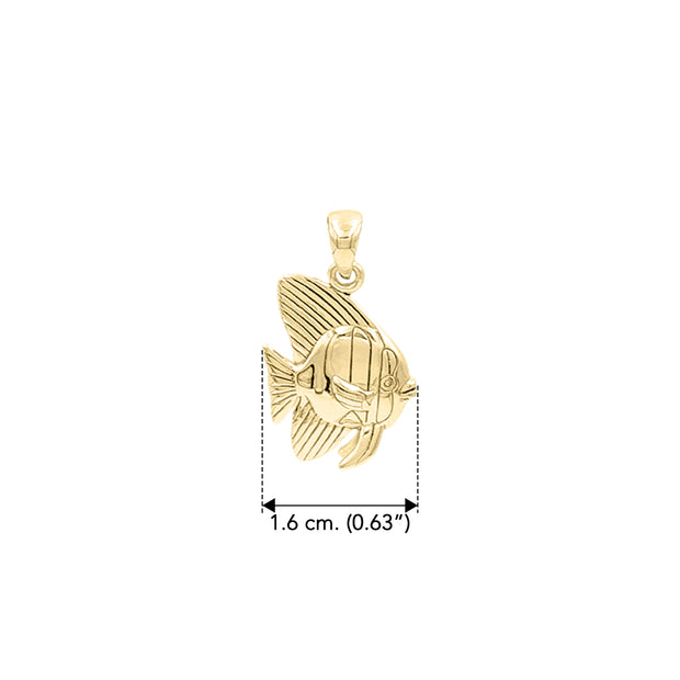 Tailfin Batfish Solid Gold Pendant GPD6305