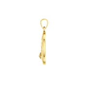 Balancing Yin Yang With NA Recovery Symbol Solid Gold Pendant with Black and White Enamel GPD6352