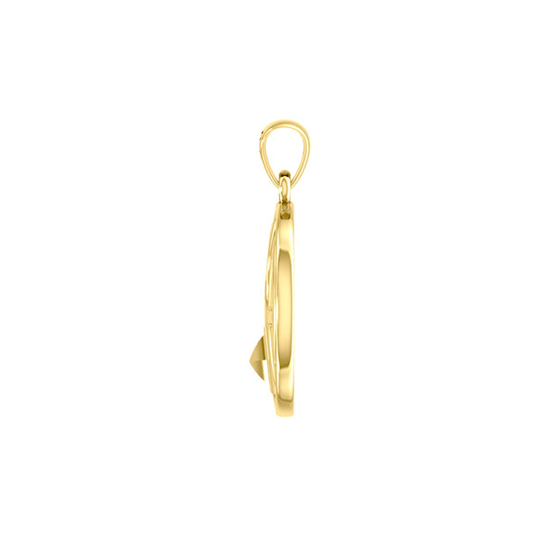 Balancing Yin Yang With NA Recovery Symbol Solid Gold Pendant with Black and White Enamel GPD6352