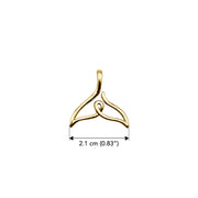 Whale Tail Minimal One Line Solid Gold Pendant GPD6367