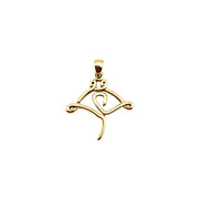 Manta Ray Minimal One Line Solid Gold Pendant GPD6369