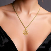 Double Recovery AA and NA Solid Yellow Gold Pendant GPD6371