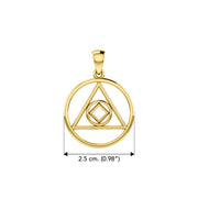 Double Recovery AA and NA Solid Yellow Gold Pendant GPD6371