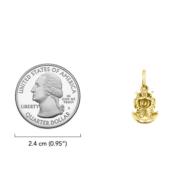Dive Helmet Solid Gold Pendant GPD6412