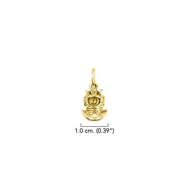 Dive Helmet Solid Gold Pendant GPD6412