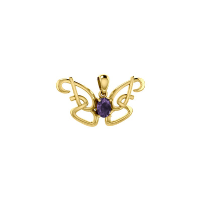 Peter Stone Identity Butterfly Solid Gold Pendant with Gemstone GPD6428