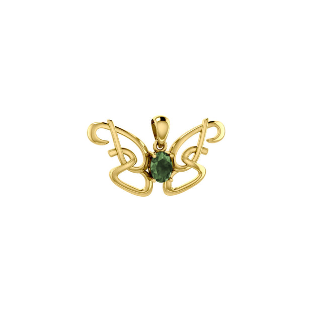 Peter Stone Identity Butterfly Solid Gold Pendant with Gemstone GPD6428