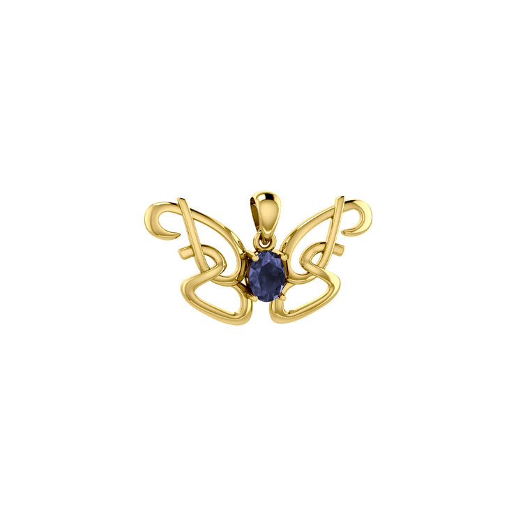 Peter Stone Identity Butterfly Solid Gold Pendant with Gemstone GPD6428