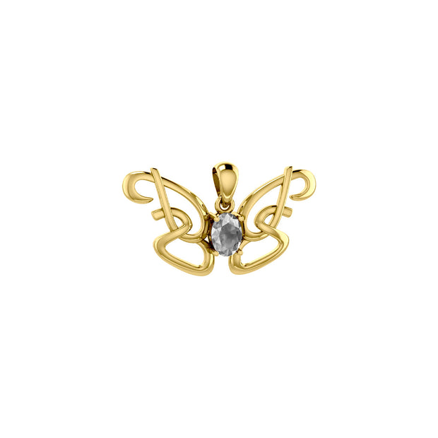 Peter Stone Identity Butterfly Solid Gold Pendant with Gemstone GPD6428