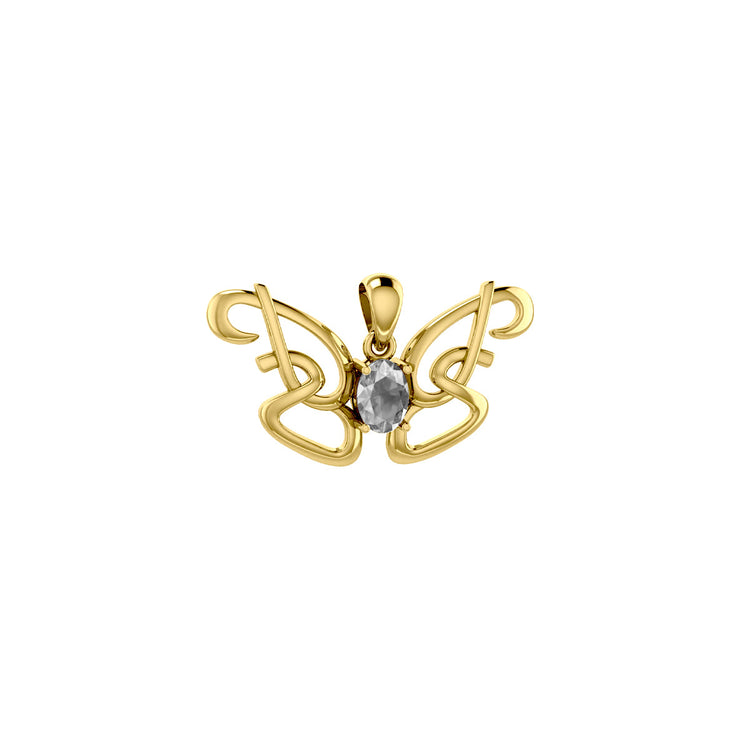 Peter Stone Identity Butterfly Solid Gold Pendant with Gemstone GPD6428