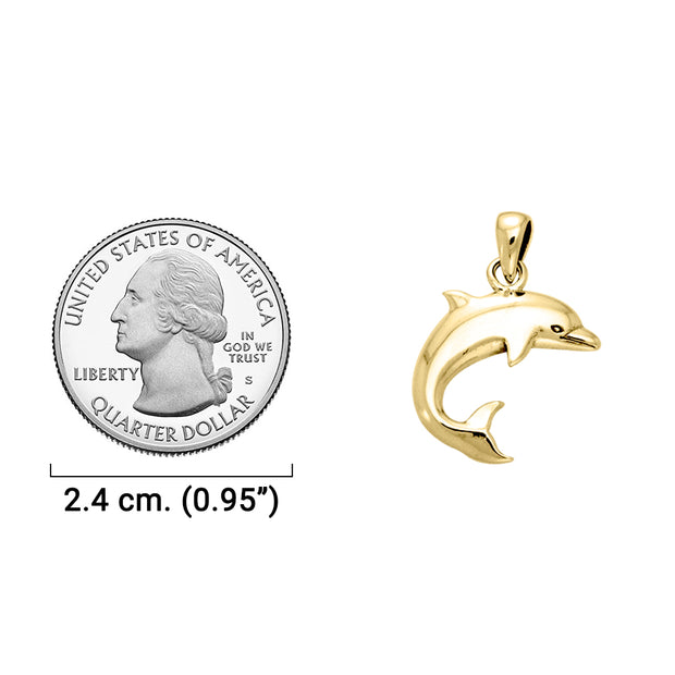 Dolphin Solid Gold Pendant GPD831