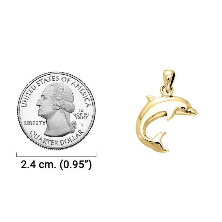 Dolphin Solid Gold Pendant GPD831