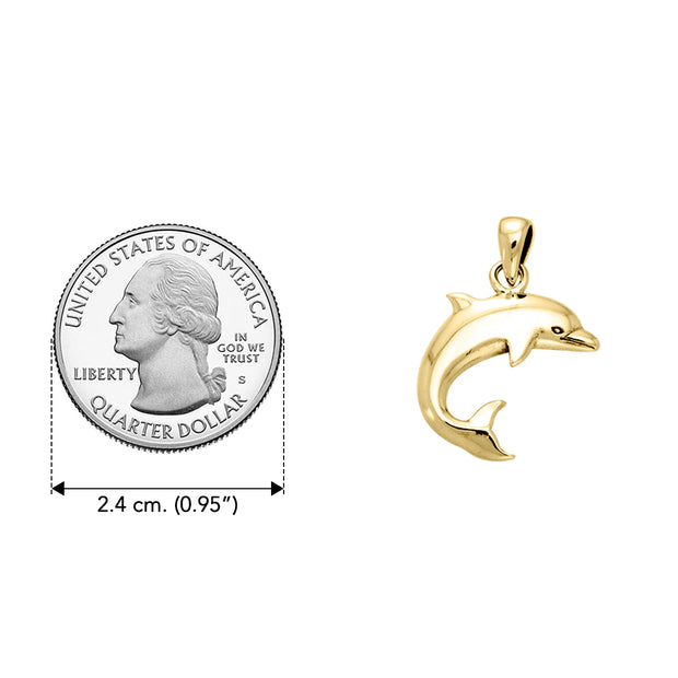 Dolphin Solid Gold Pendant GPD831