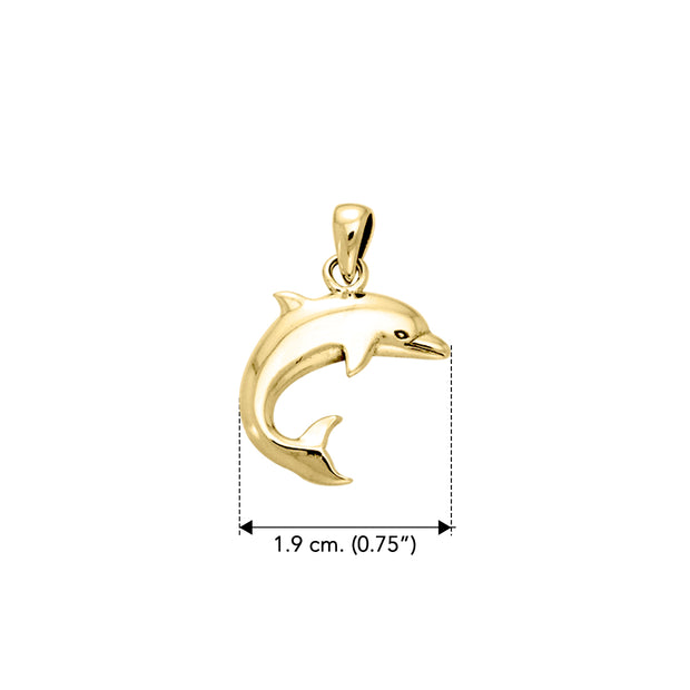 Dolphin Solid Gold Pendant GPD831