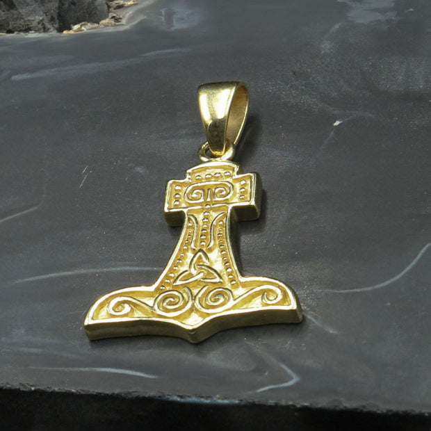Unleash Your Inner Strength: Thor's Hammer Solid Gold Pendant - GPD864 | Embrace the Power of the Mighty Norse God