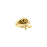 Dolphin Steampunk Solid Gold Ring GRI1268