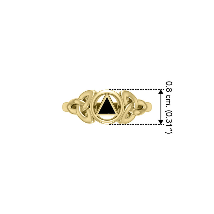 AA Recovery Solid Yellow Gold Ring with Inlay Stone GRI1271