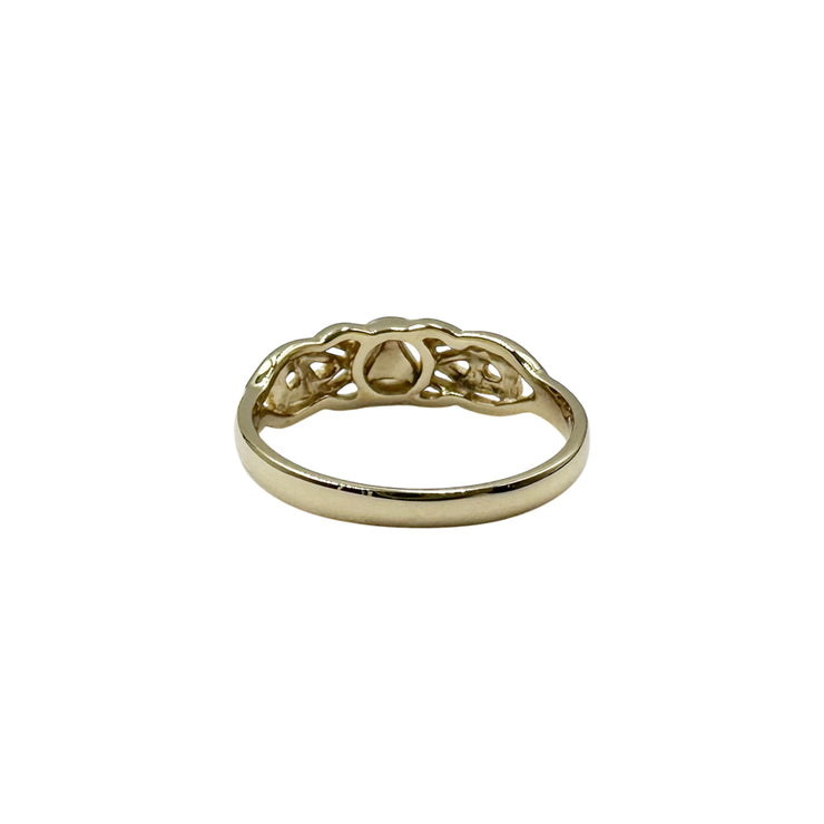 Celtic AA Recovery Inlaid Stone Solid Yellow Gold Ring GRI1272