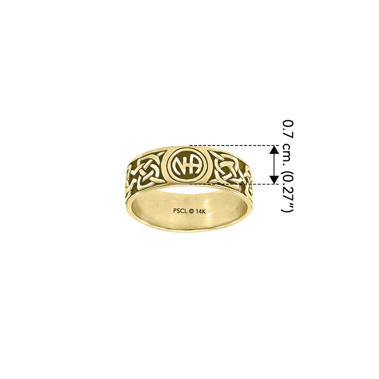 NA Recovery Symbol Solid Yellow Gold Ring GRI1385