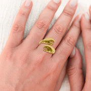 Lobster Claw Solid Gold Wrap Ring GRI1416